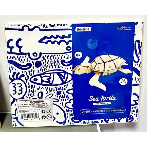Sea Turtle Sea Animal & Triceratops 3D Wood Puzzles build woodwork - Picture 4 of 5